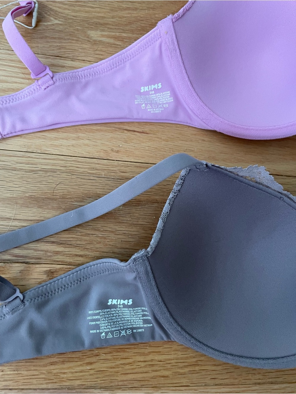 SKIMS Fits Everybody Lace T-Shirt Bra — Lilac and Gray, NWT, 34B - Picture 6 of 6